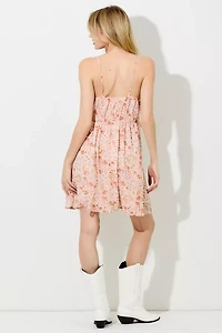 Coral Multi Spaghetti Strap Mini Dress