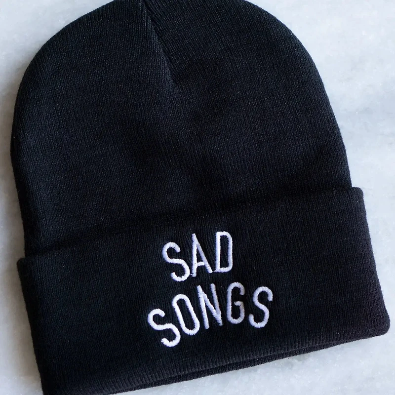 Sad Songs Beanie | Knit Toque with Embroidery
