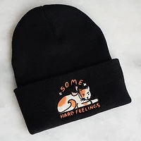 Some Hard Feelings Cat Beanie | Knit Embroidered Toque