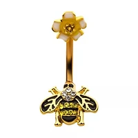 BEE W/ ENAMEL FLOWER NAVEL