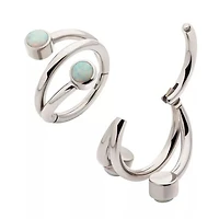 2 Bez Opal Twist Hinged Hoop