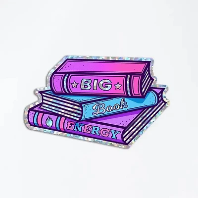 Big Book Energy Glitter Sticker