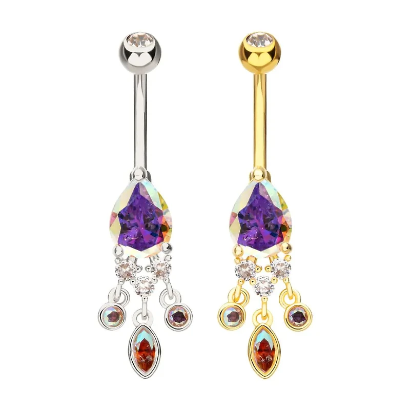 Big Teardrop With Small Round And Marquise Gems