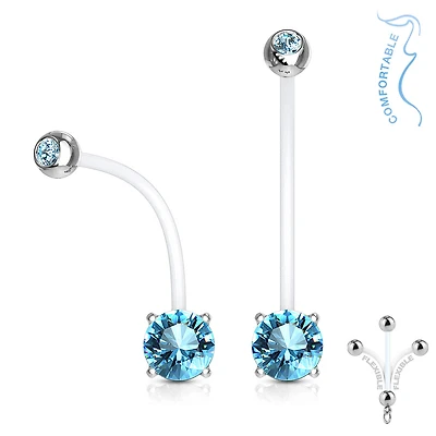 Bioflex Prong Round 7mm CZ Pregnancy Navel