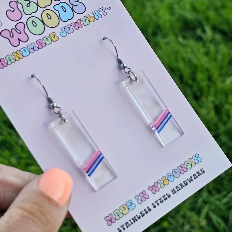 Bar Bisexual Pride Flag Earrings