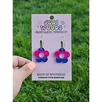 Bisexual Pride Flag Flower Earrings
