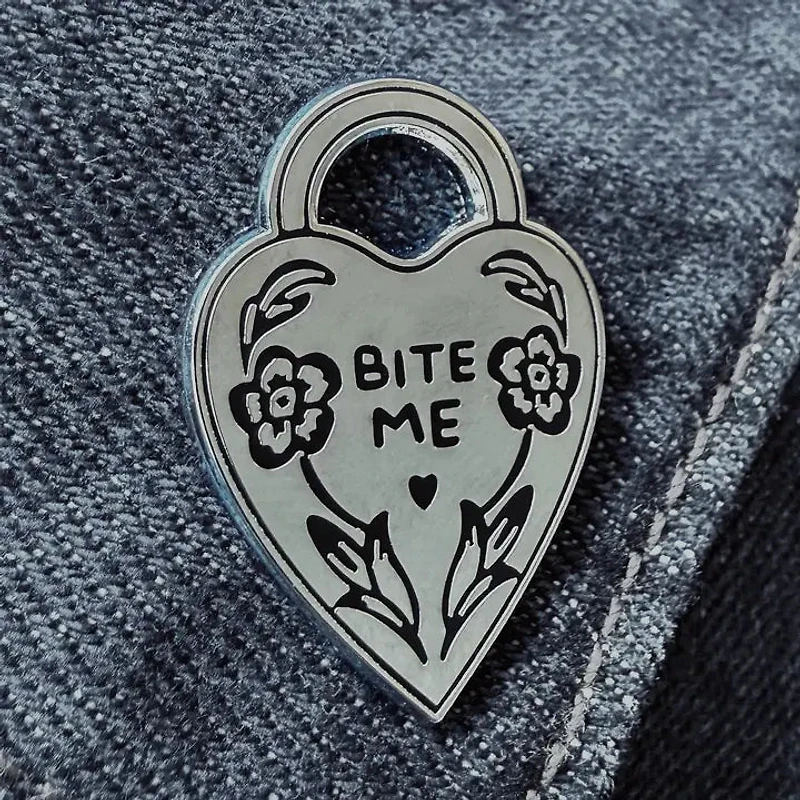 Bite Me Locket Enamel Pin