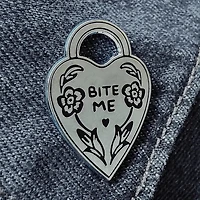 Bite Me Locket Enamel Pin