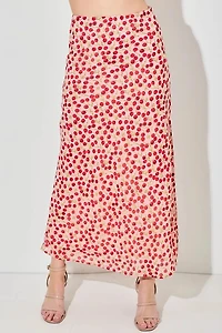 Plus Cherry Print Maxi Skirt