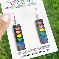 Rainbow Pride Bars On Black Acrylic