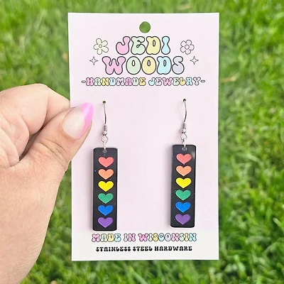 Rainbow Pride Bars On Black Acrylic