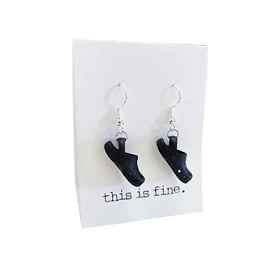 Black Croc Earrings
