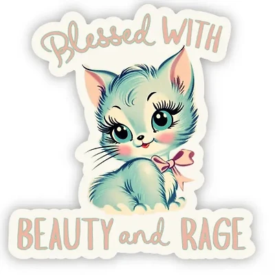 Blessed with Beauty and Rage Sticker