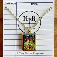 Book Locket Alice Wonderland - Rabbit Running Late