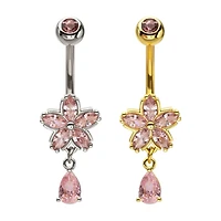 Blosson With Teardrop Dangle Navel