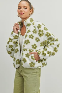 Daisy Flower Fleece Sherpa Jacket