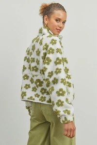 Daisy Flower Fleece Sherpa Jacket