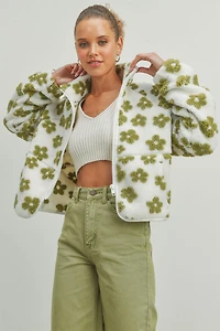 Daisy Flower Fleece Sherpa Jacket