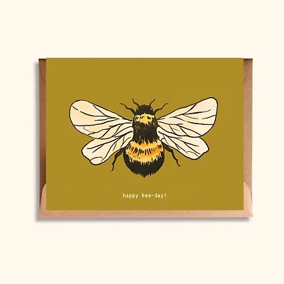 Happy Bee-Day Card | Bumblebee Birthday Greeting Card