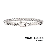 6mm Steel Miami Cuban Chain Bracelet 8"