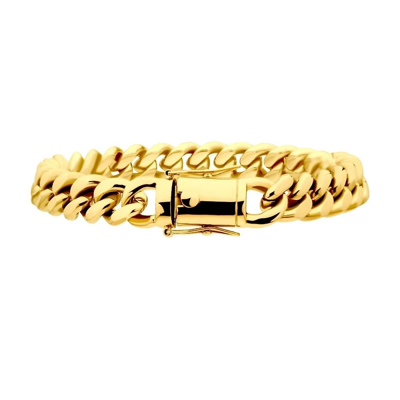 8mm 18Kt Gold IP Chain Bracelet 8.5"