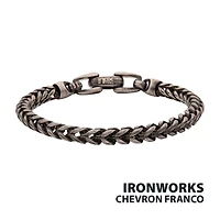 Steel Franco Chain Brushed Antique Finish 8.5"