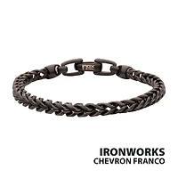Black IP Steel Sandblast Franco Chain 5mm 8.5"