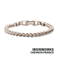 Steel Sandblast Franco Chain Bracelet 5mm 8"