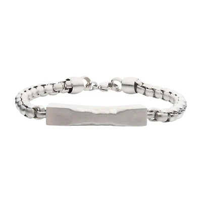 Matte Chiseled Engravable Chain Bracelet