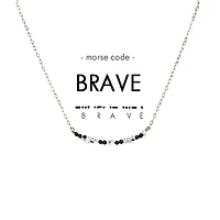 Brave Morse Code Dainty Stone Necklace