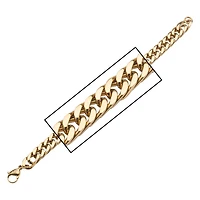 Gold IP Fancy Curb Chain Bracelet 8.5"