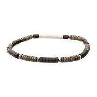 Onyx / Pyrite Heishi Bead Bracelet 7.75"