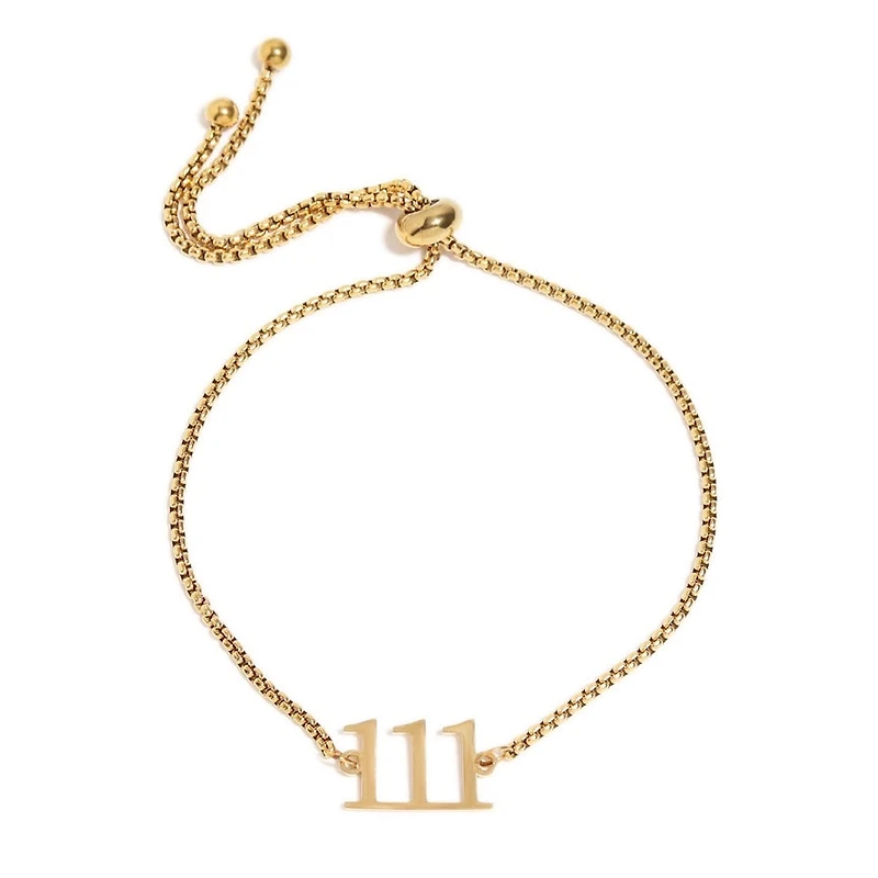 18K Gold Pvd Stainless Steel Angel Number Bracelet