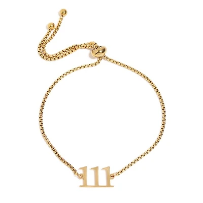 18K Gold Pvd Stainless Steel Angel Number Bracelet