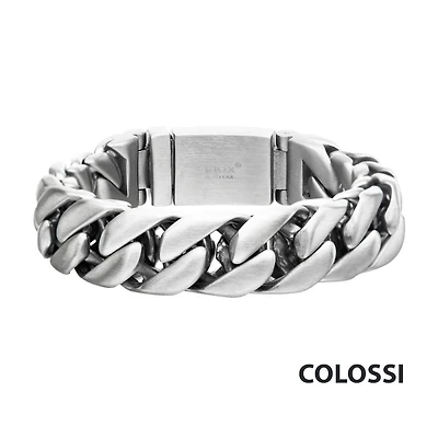 Double Layer Matte Curb Link Chain Bracelet 8.5"