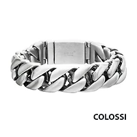Double Layer Matte Curb Link Chain Bracelet 8.5"