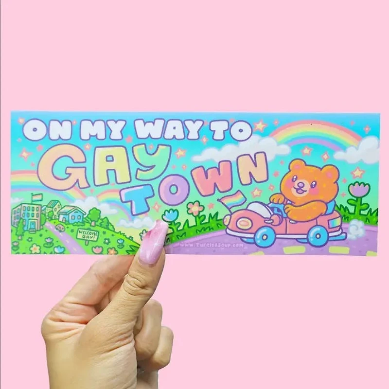 On My Way To Gay Town Bumper Sticker