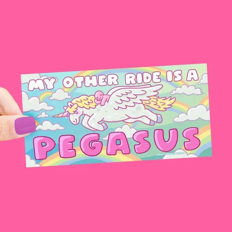 My Other Ride Is A Pegasus Cute Bumper Sticker