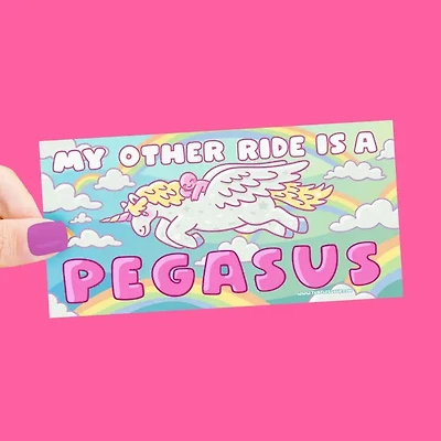 My Other Ride Is A Pegasus Cute Bumper Sticker