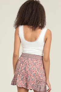 Rosehip Skort With Lace Inserts