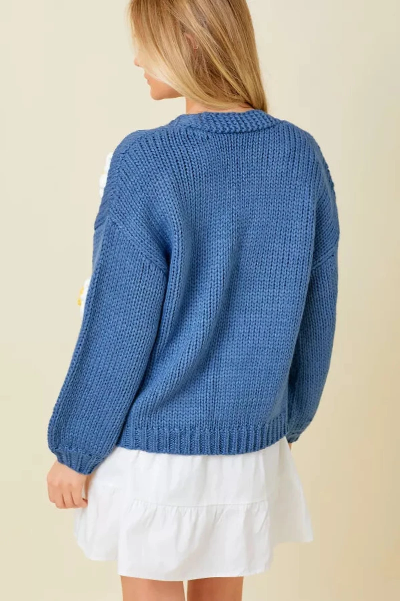 Knit Cardigan W Bubble Sleeve