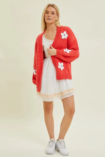 Knit Cardigan With Bubble Sleeve