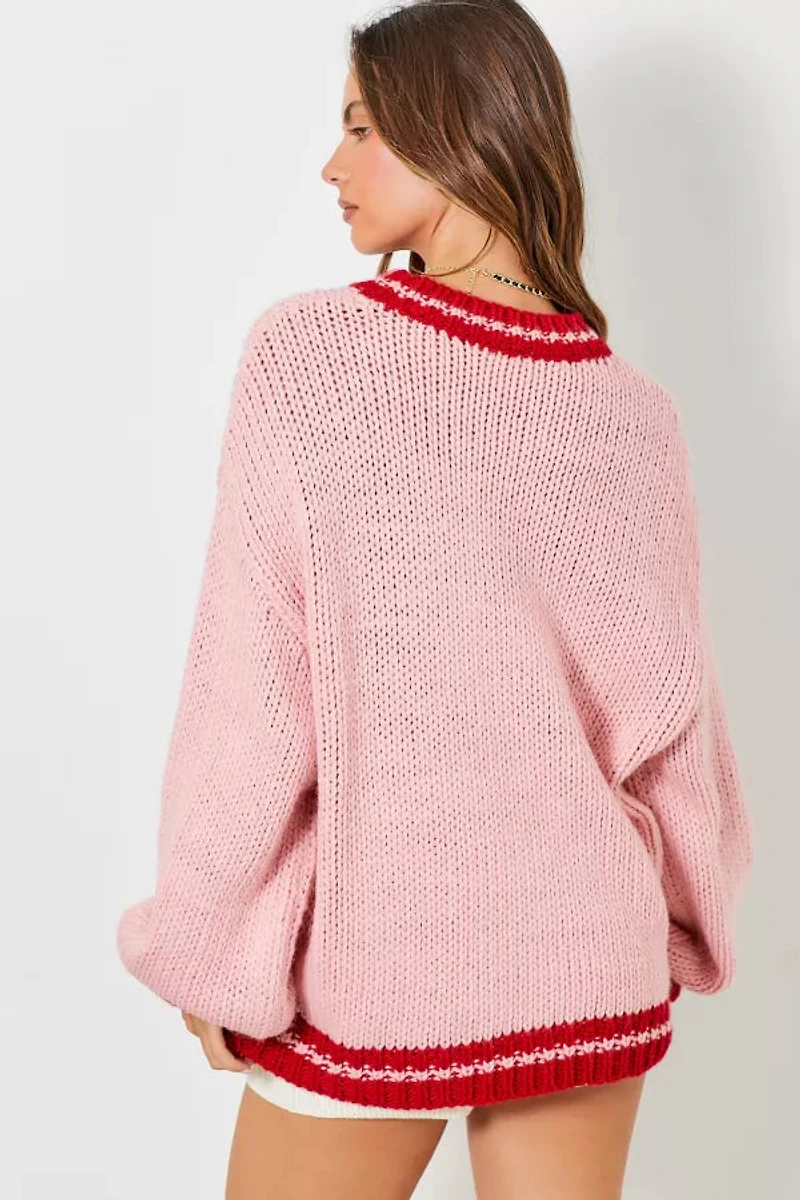Cherry Ribbon Knit Sweater