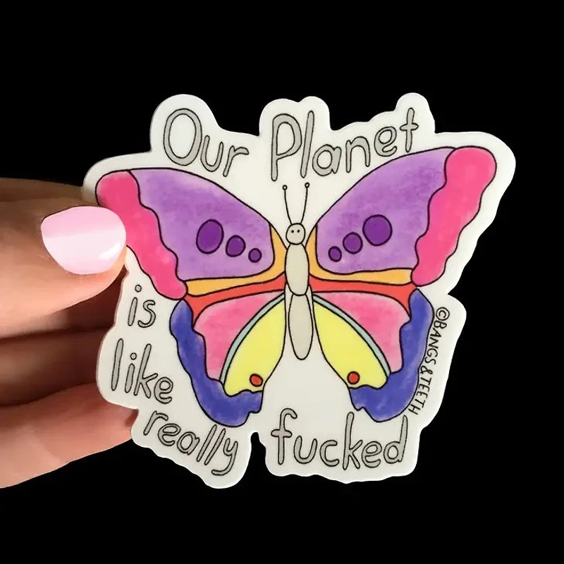 Butterfly Planet Sticker