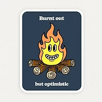 Burnt Out Funny Vinyl Sticker