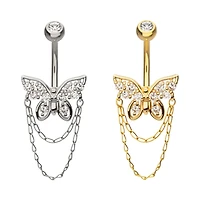 Butterfly Double Chain Dangle Navel