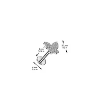 Butterfly Pave Cz Threadles Labret