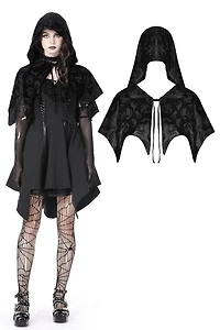 Gothic Skull Velvet Hooded Cape
