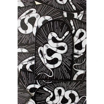 Snake Portal Black And White Sticker
