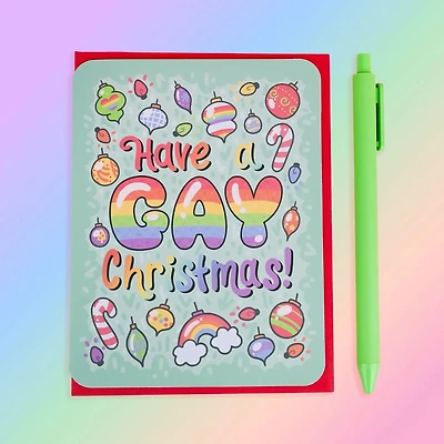 Have A Gay Christmas, Lgbt, Pride, Card with Envelope